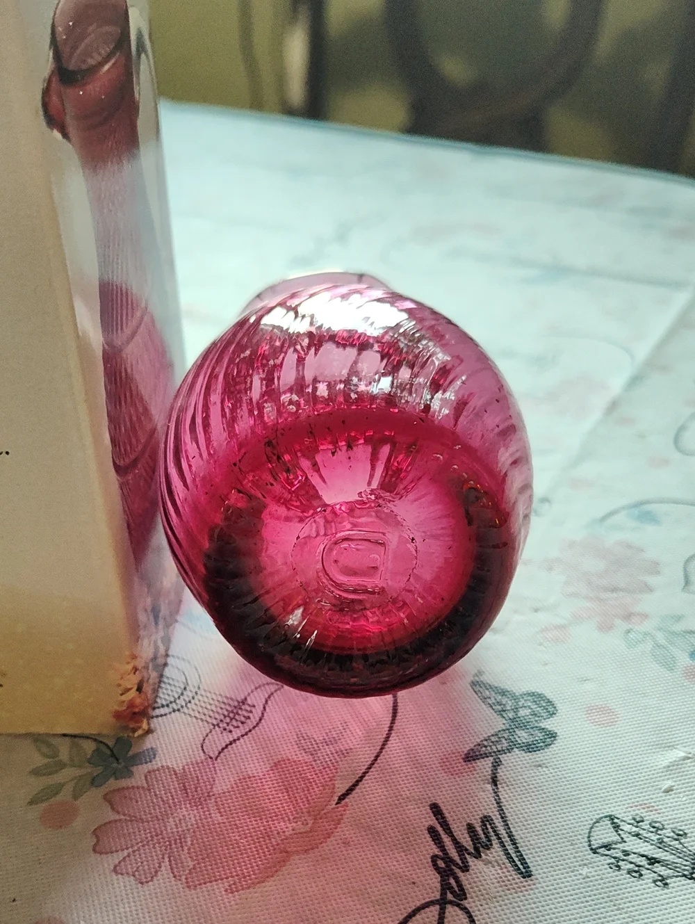 Vintage Pilgrim Cranberry Glass Vase